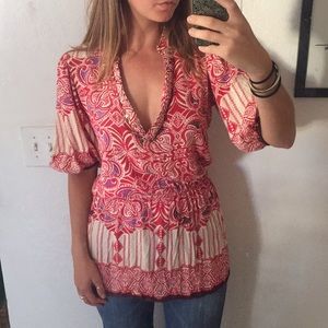 Angie patterned tunic with gold embellishment